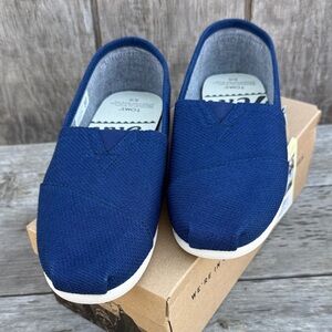 TOMS Classic Indigo Sashiko Canvas Slip-Ons Loafers Espadrilles Size 10